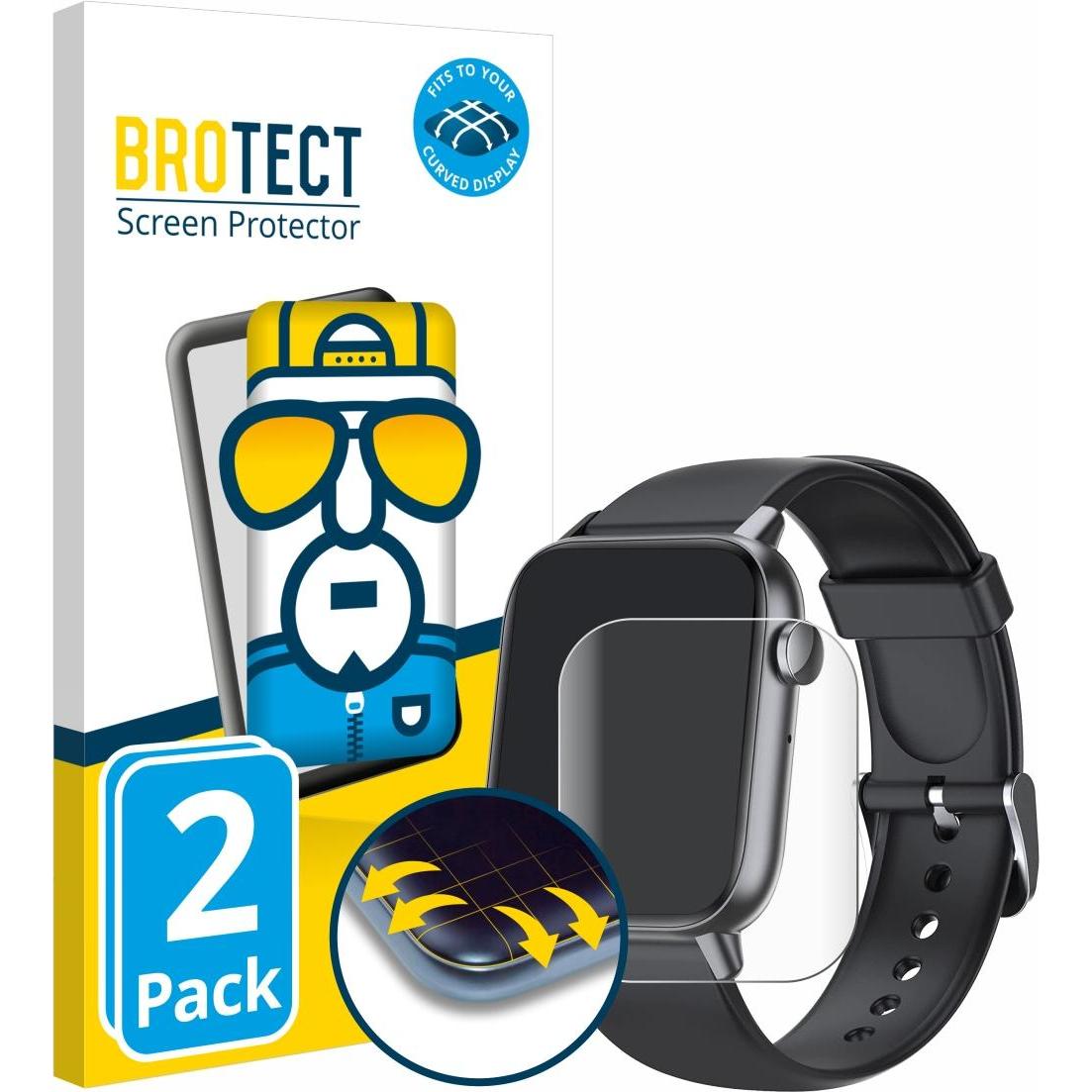 BROTECT Full-Screen Displayschutz, Smartwatch Schutzfolie, Transparent