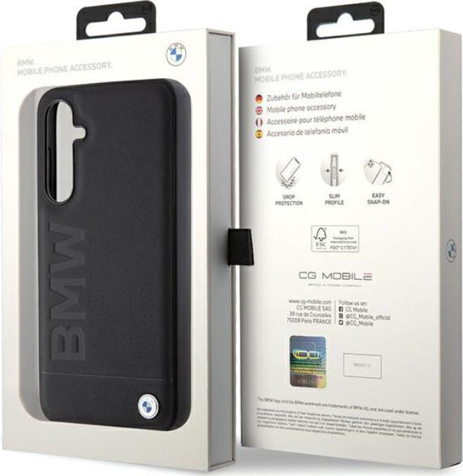 Image du produit BMW BMHCS23FESLLBK S23 FE S711 czarny/black Tampon à chaud en cuir (Samsung Galaxy S23 FE)