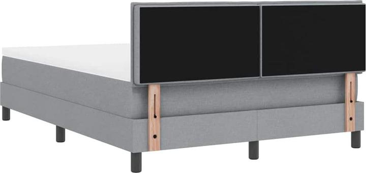 Actual product image VidaXL Box spring bed with mattress & LED light grey 160x200 cm fabric (160 x 200 cm)