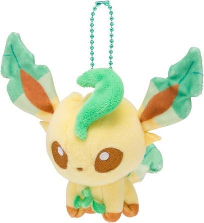 Actual product image Pokémon Leafeon Dolls Plush Mascot Key Chain - 14 cm
