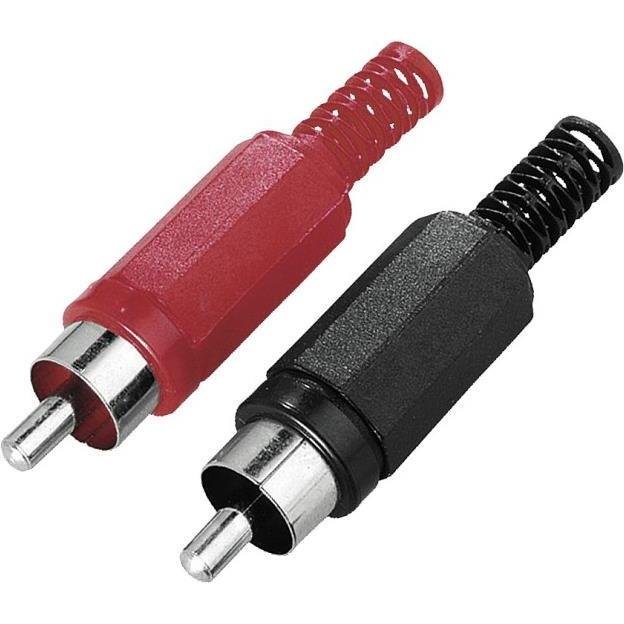 Hama Cinch-Stecker, lötbar, 2 St., Audio Adapter, Rot, Schwarz