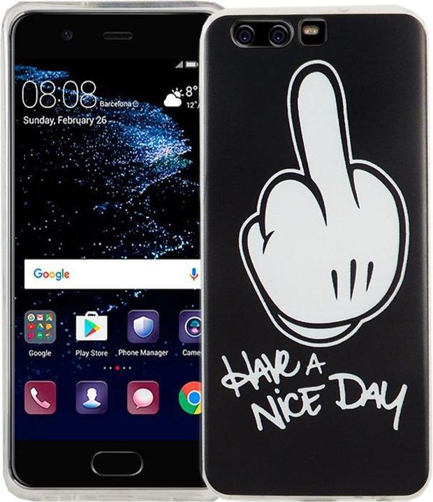 Produktbild König Design Handy Hülle für Huawei P10 Mittelfinger Tasche Case Cover Motiv Slim TPU Bumper (Haier P10)