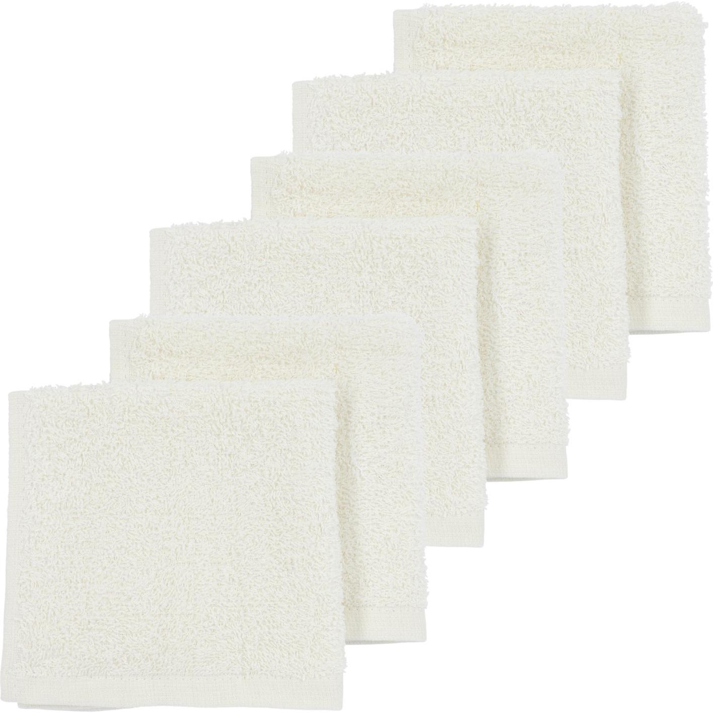 Meyco, Pucktuch + Nuscheli, Spucktücher 30x30 6P basic Frottee offwhite (30 cm, 30 cm)