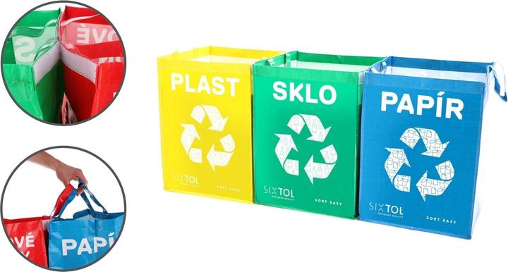 Actual product image Sixtol Waste separation bags SORT EASY 3 BASIC, 30x30x40 cm, 3 x 36 l, 3 pieces (3 x, 36 l)