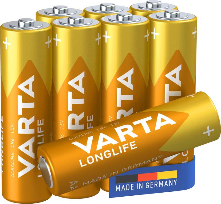 Produktbild Varta 1x8 Longlife AA LR 6 Folienverpackung (8 Stk., AA, 2800 mAh)