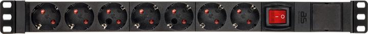 Actual product image As - Schwabe Angle socket strip for 19" network cabinet (7x, CEE 7/3)