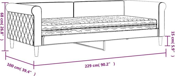 Image du produit vidaXL Tagesbett mit Matratze (90 x 200 cm)