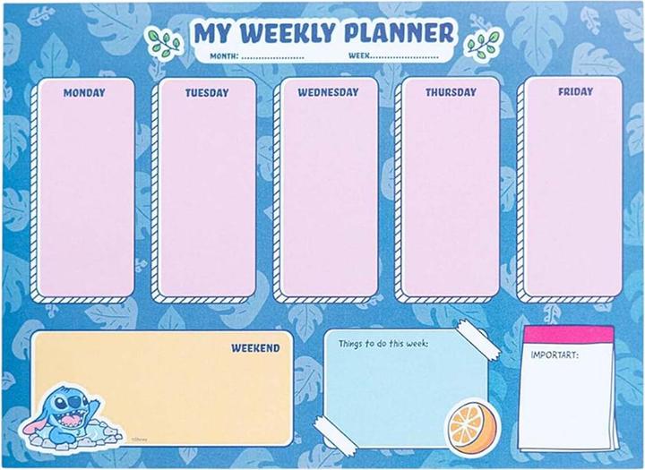 Image du produit Disney Stitch - Agenda semainier 54 pages A4 (21 x 21 cm, Allemand)