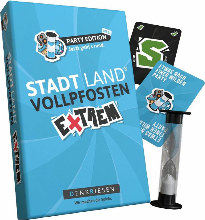Actual product image Denkriesen STADT LAND VOLLPFOSTEN - EXTREM - Party Edition - "Jetzt geht's rund" (German)