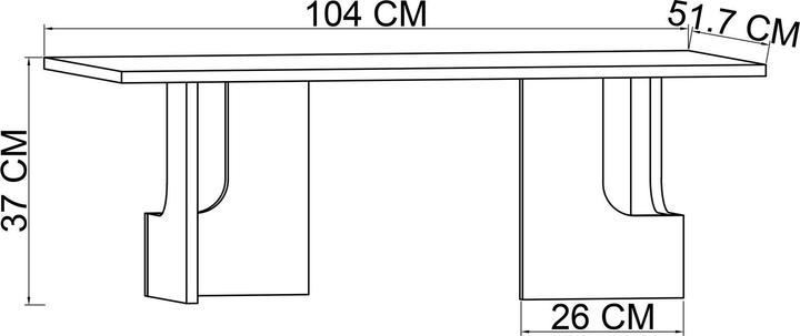 Image du produit Homitis Terni Large Coffee Table (104 x 51.70 x 37 cm)