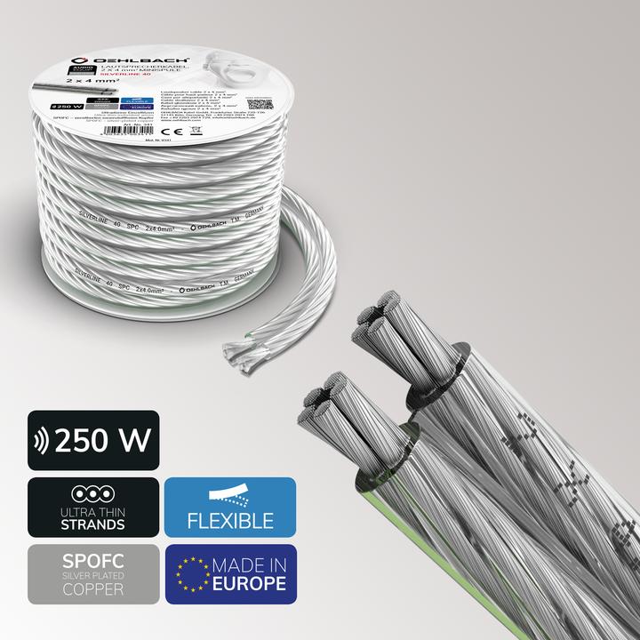 Image du produit Oehlbach Câble de haut-parleur LS câble de haut-parleur é 2x4mmm², bobine 10 M (10 m, 4 mm²² mm)