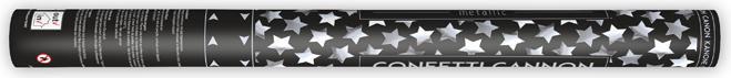 Produktbild Partydeco Confetti cannon with stars, silver, 60cm (1 pkt / 1 pc.) (1 Stück)