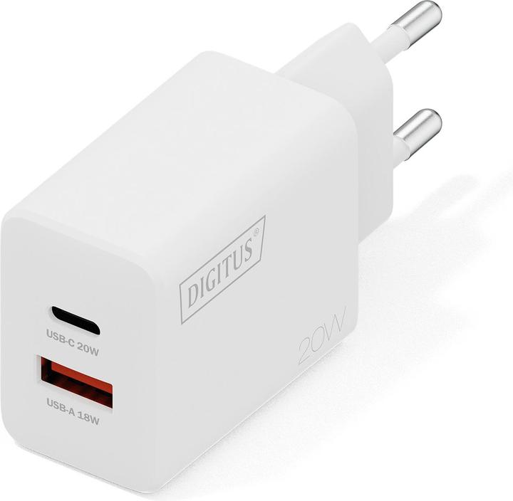 Digitus USB Charger 20W, 1x USB-C, 1x USB-A (20 W, 2 ports)