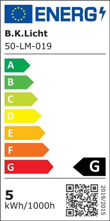 Energie-Label B.K.Licht LED Einbauleuchten-Set, matt-nickel, 10xLED/GU10/5W (400 lm, GU10)