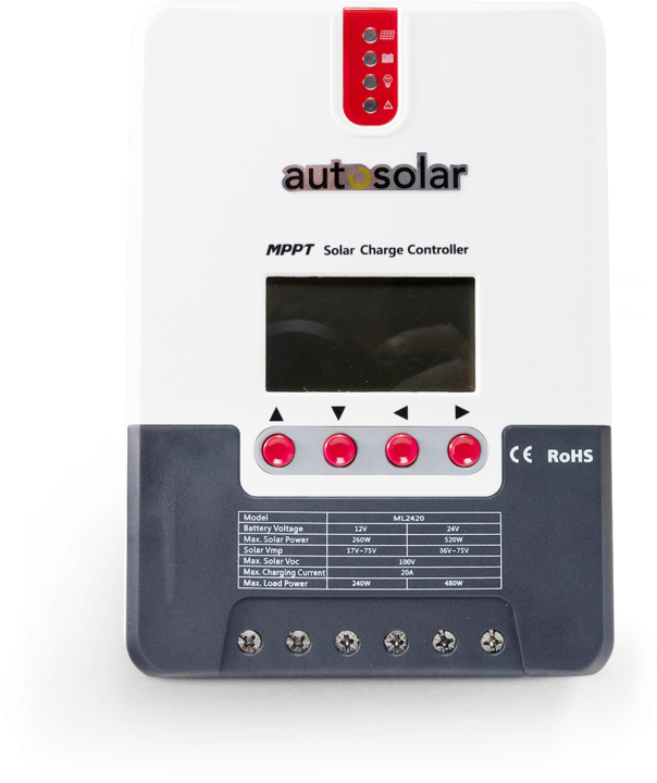 Image du produit Autosolar Régulateur de charge 2420 MPPT 20 A, 100 V