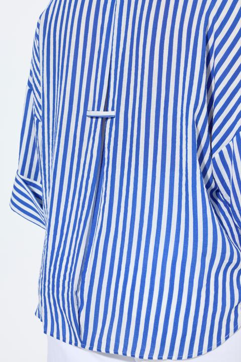 Immagine prodotto Ulla Popken Blusa dal taglio oversize con righe, scollo a V e maniche a 3/4 (62)