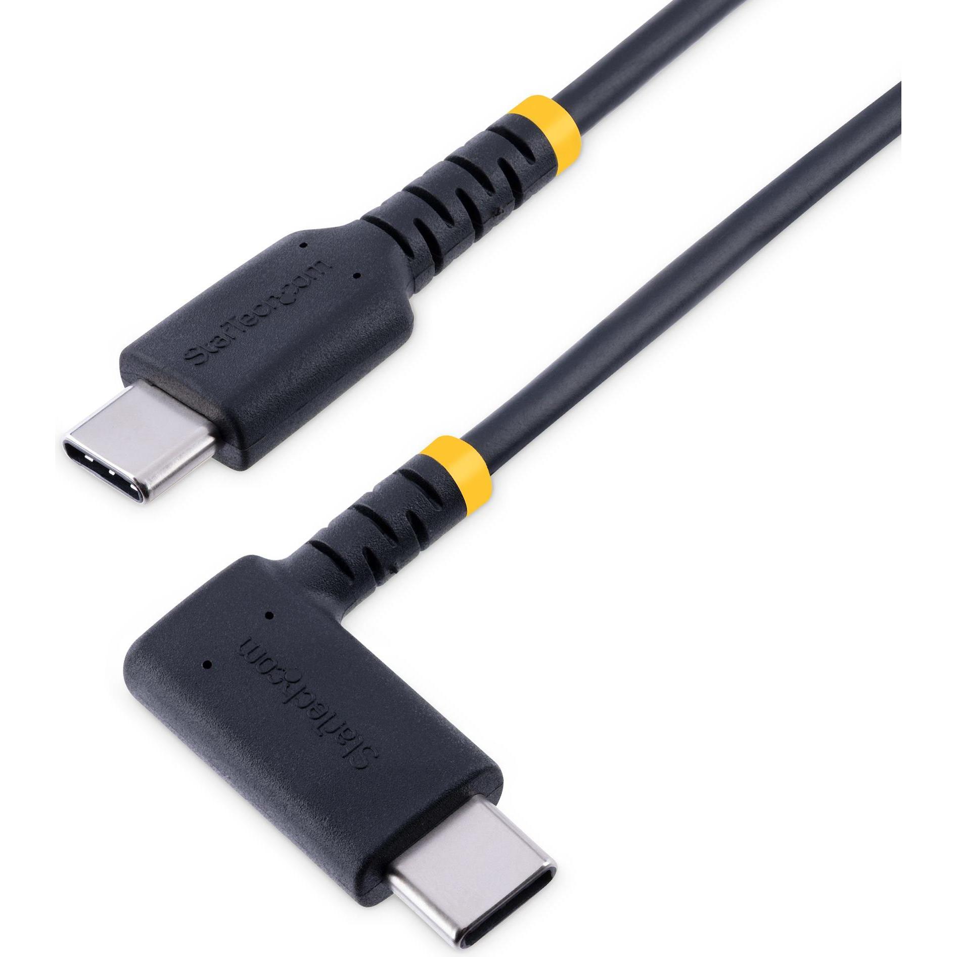 StarTech com 3ft (1m) USB C Charging Cable Right Angle - 60W PD 3A - Heavy Duty Fast Charge USB-C Ca (1 m, USB 2.0), USB...