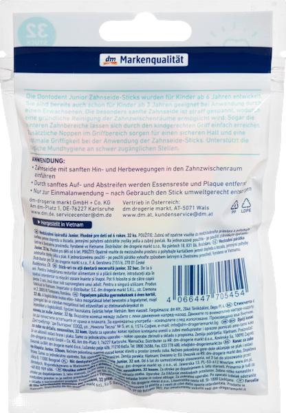 Valori nutrizionali e ingredienti dm Dontodent Bastoncini di filo interdentale Junior