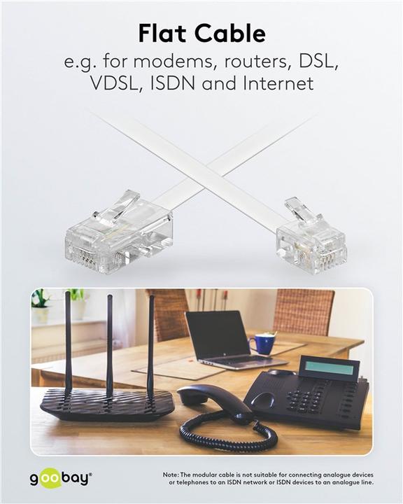 Image du produit Goobay Câble RJ-11/RJ-45 de 3m