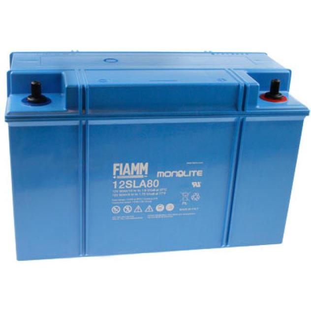 Fiamm, Versorgungsbatterie, Monolite 12SLA80 Blei Akku mit M6 Schraubanschluss 12V, 80000mAh (12 V)
