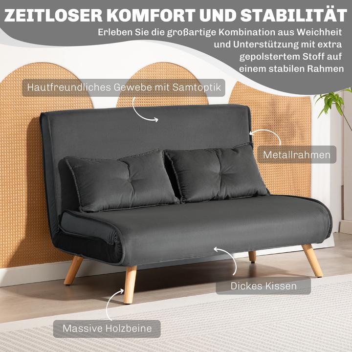 Produktbild Homcom Schlafsofa Polyester Dunkelgrau
