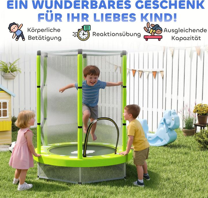 Produktbild Aiyaplay Kinder Trampolin Stahl, Kunststoff Grün (140 cm)