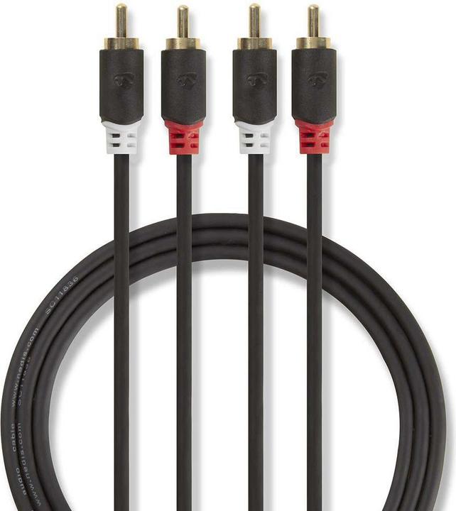 Produktbild Nedis Stereo Audiokabel 2 x R AC Stecker - 2 x Cinchstecker (3 m)