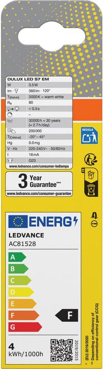 Image du produit Osram Dulux S (G23, 3.50 W, 360 lm, 1 x, F)