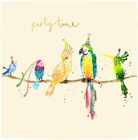 Louise Mulgrew Glückwunschkarte Vögel - Party Time - von