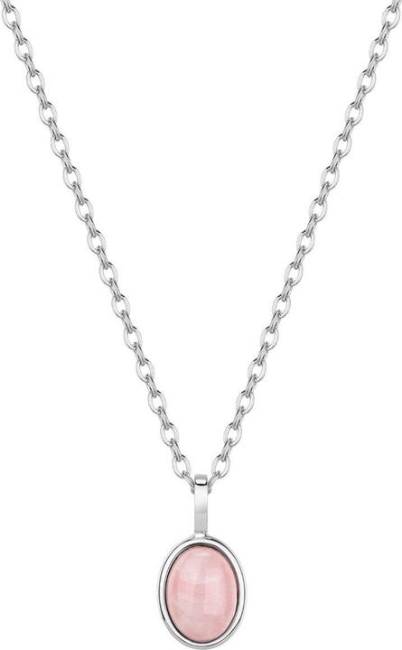 Brosway - Delicate steel necklace with rose quartz Essential BNL131 (Steel)