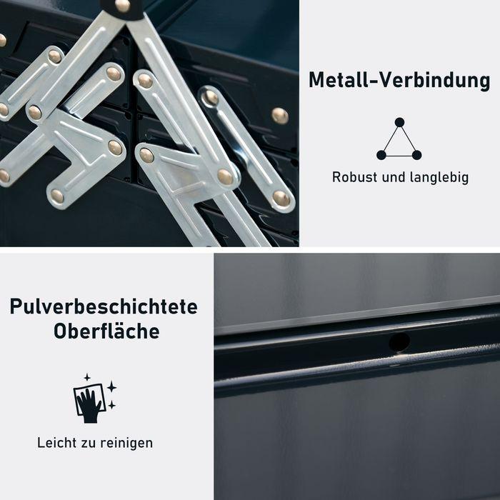 Produktbild Swisshandel24 Werkzeugkasten Werkzeugkoffer Werkzeugkiste 5 Fächer aufklappbar Stahl (SPCC) Dunkelgrün 57 x 21 x 4 (1 Teil)