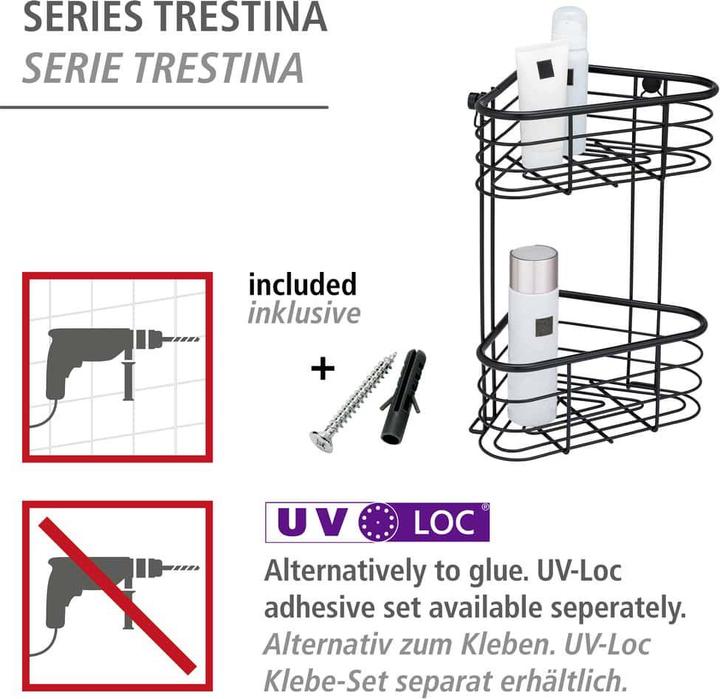 Produktbild Wenko Eckregal 2 Etagen Trestina (25 x 16.50 x 35 cm)