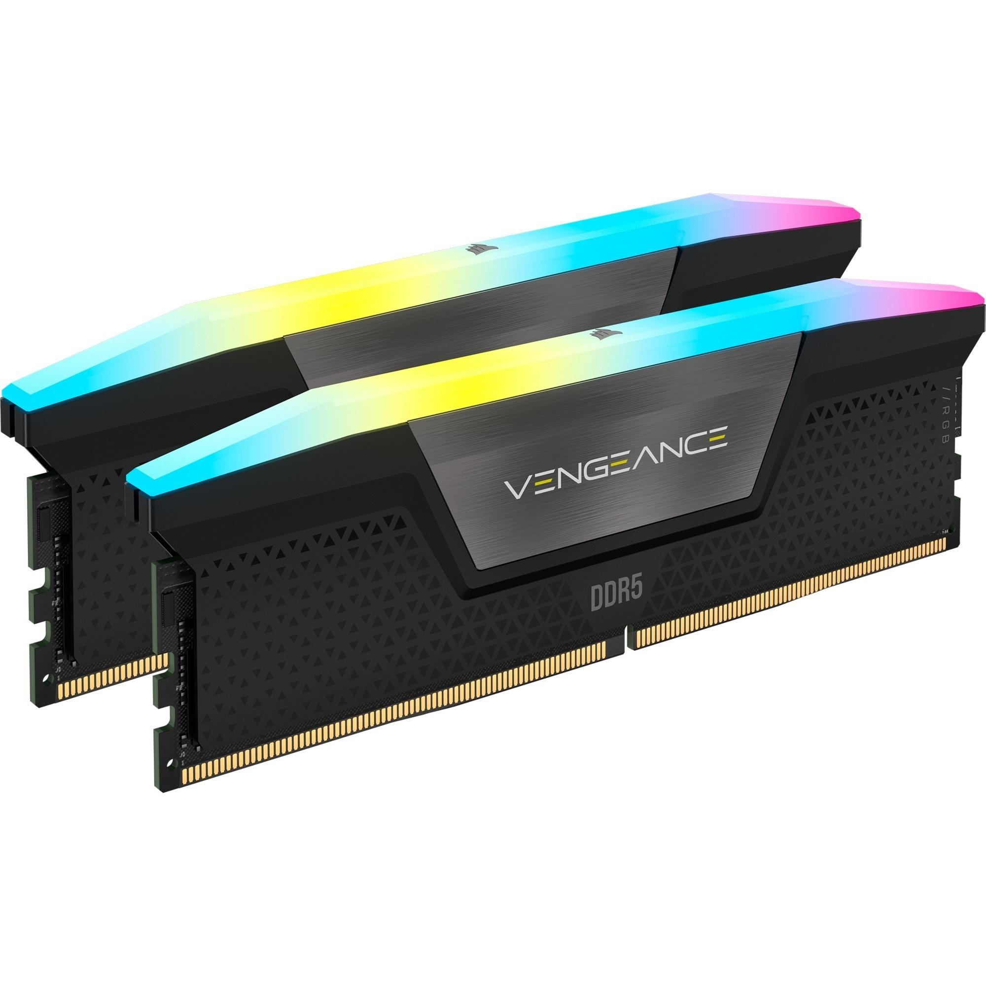 Corsair Vengeance RGB (2 x 48GB, 7200 MHz, RAM DDR5, DIMM), Memoria RAM, Nero