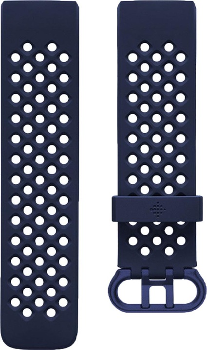 Actual product image Fitbit Silicone Sports Bracelet for Charge 4, Navy Blue (Silicone, Charge 4, Charge 3)
