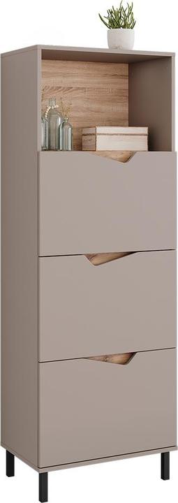 Image du produit Vicco Kommode Marelle, Grau/Artisan, 60 x 169.5 cm mit 4 Fächern (60 x 38 x 169.50 cm)