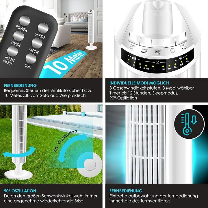 Image du produit Kesser Turmventilator mit Timer und Fernbedienung (51.50 dB)