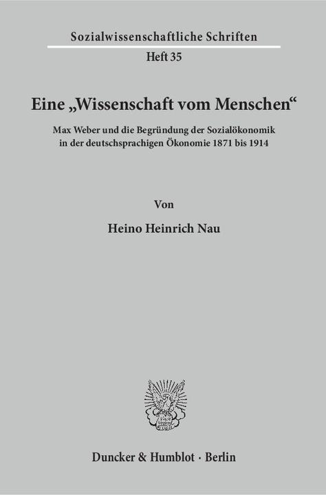 Produktbild Eine ' Wissenschaft vom Menschen' (Deutsch, Heino Heinrich Nau, 1997)