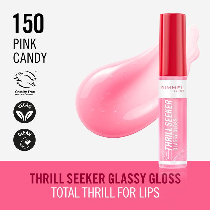 Actual product image Rimmel London Thrill Seeker Glassy Gloss Lip Gloss 150 Pink Candy (150 Pink Candy)
