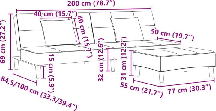 Actual product image vidaXL Schlafsofa