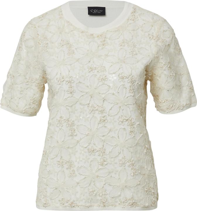 Produktbild s.Oliver Strickpullover Floral gemustertes Shirt mit Pailletten und Glitzergarn (40)