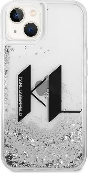 Actual product image Karl Lagerfeld KLHCP14SLBKLCS iPhone 14 6.1" srebrny/silver hardcase Liquid Glitter Big KL (Apple iPhone 14)