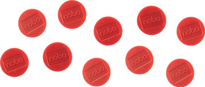 Produktbild Nobo Magnet rund 38mm 1915314 rot 10 Stück (10x)