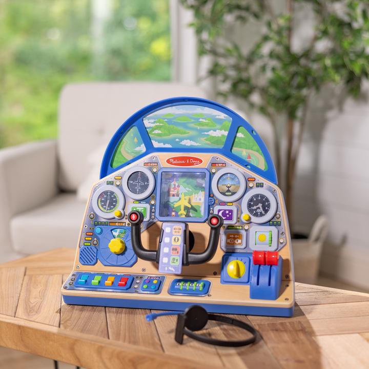 Productafbeelding Melissa & Doug - Interactief dashboard voor vliegtuigpiloten, houten speelgoed voor jongens en meisjes vanaf