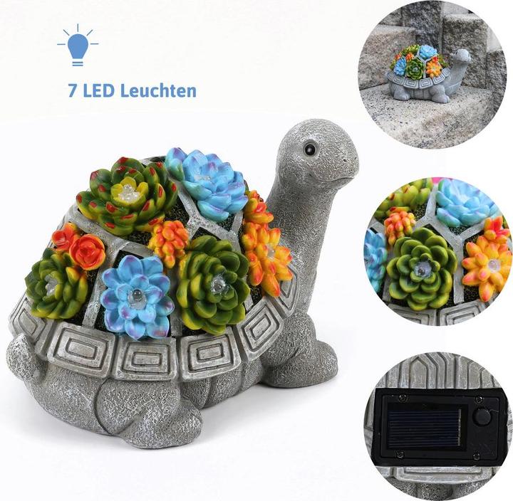Produktbild Dönges Solar-Gartendeko Schildkröte, mit 7 warmweissen LEDs