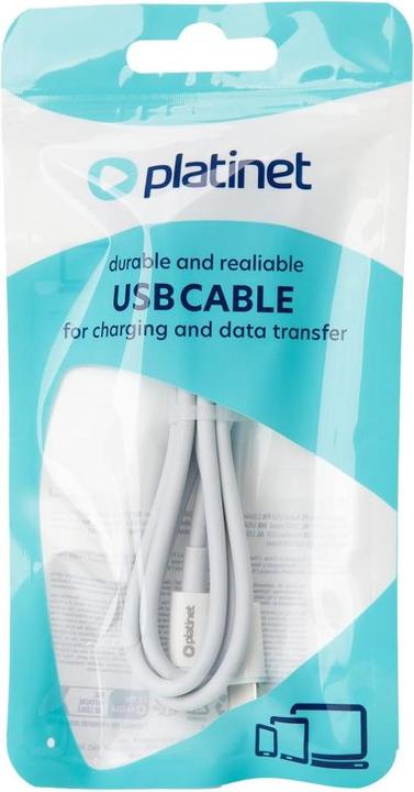 Produktbild Platinet USB-C zu USB-C 60W Kabel 1m Weiss (1 m, USB 2.0)