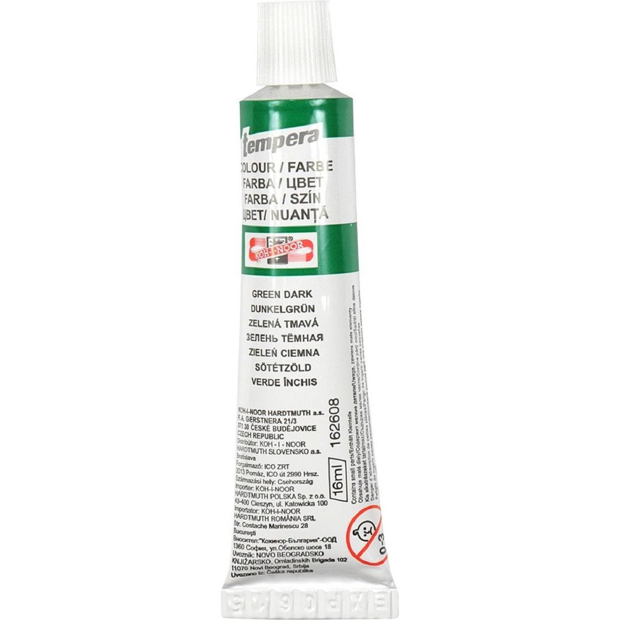 Koh-i-Noor, Colore + Vernice per fai da te, Temperafarbe 16 ml / Tube - Dark Green (16 ml)