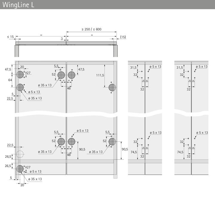 Actual product image Hettich Profilset WingLine L Lauf- /Führungsprofil 1200 mm