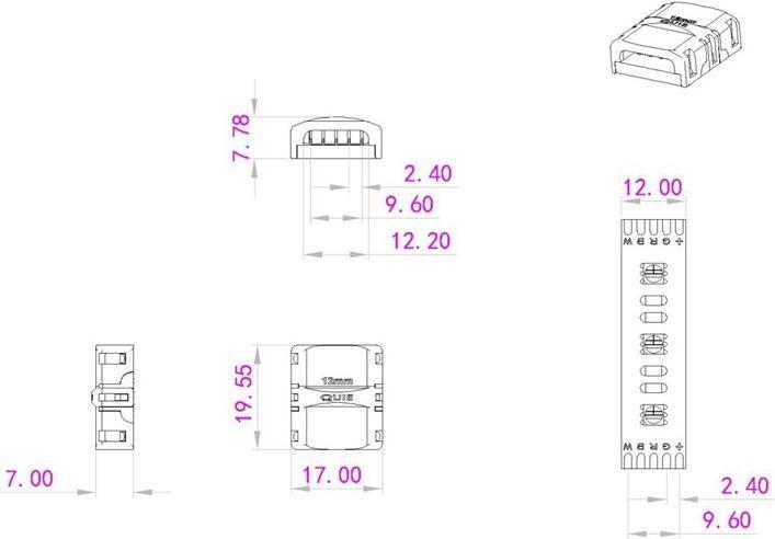 Actual product image Eurolite LED strip connector 5pin 12mm