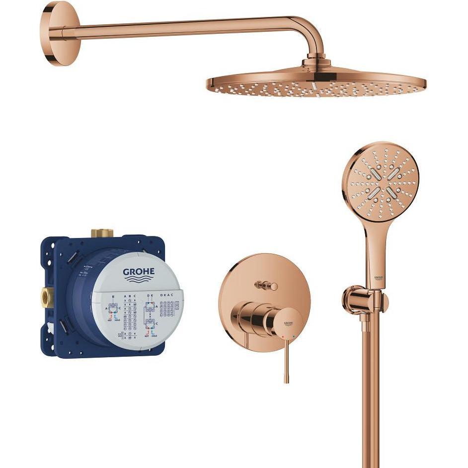 Grohe, Sistema doccia, Essence Podtynkowy zestaw prysznicowy z deszczownicą Rainshower Mono 310, kolor: warm sunset