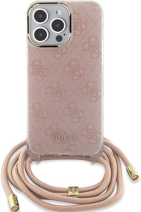 Image du produit Guess GUHCP15XHC4SEP iPhone 15 Pro Max 6.7" różowy/pink hardcase Crossbody Cord 4G Print (Apple iPhone 15 Pro Max)